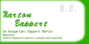 marton bappert business card